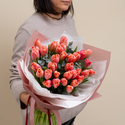 Buchet 35 lalele portocalii