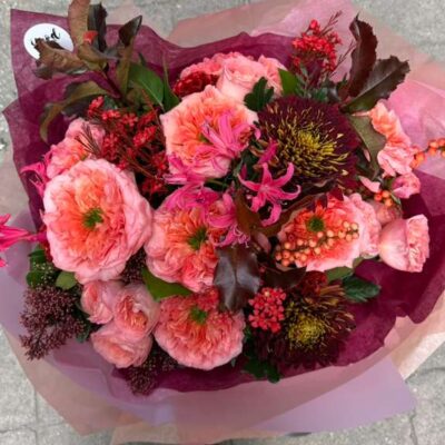 Buchet cu flori in nuante de toamna