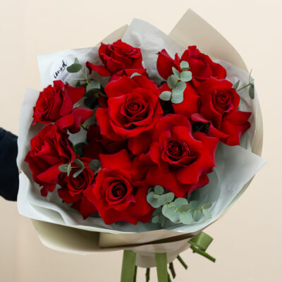 Buchetul din 9 trandafiri rosii premium