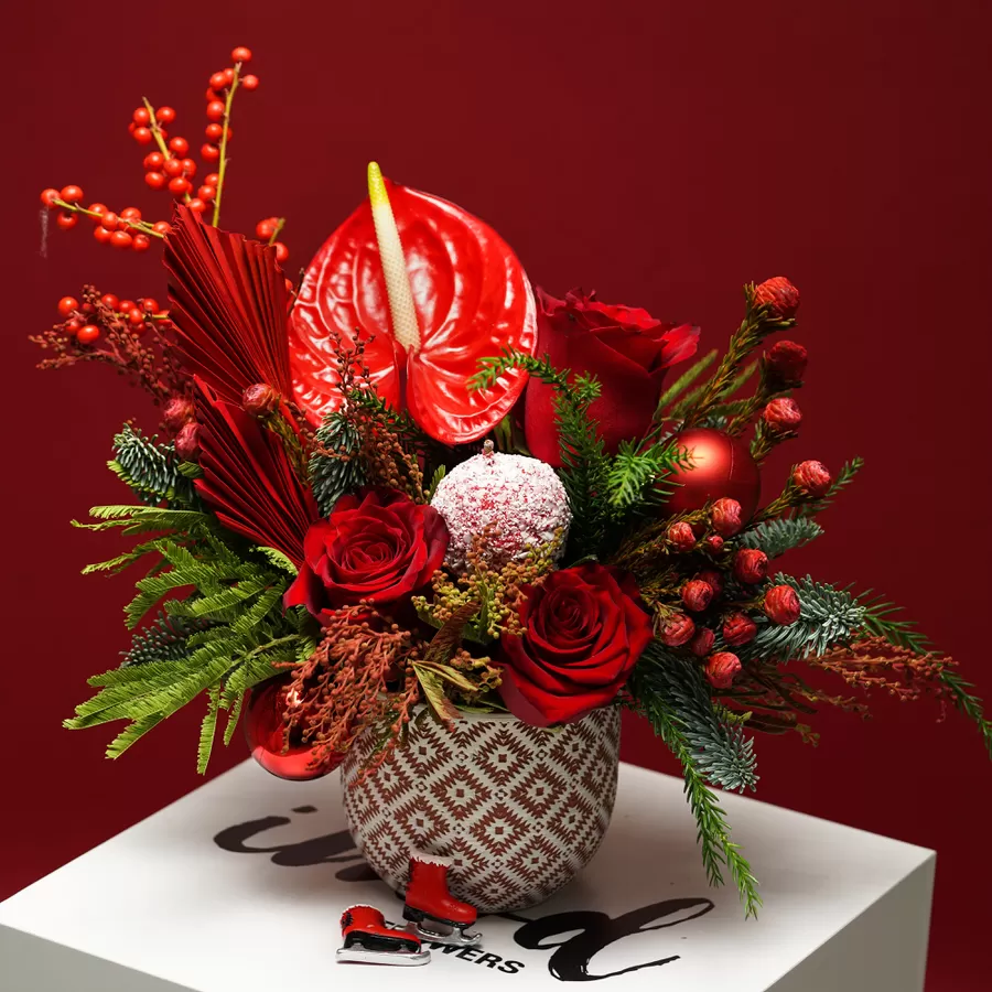 Aranjamentul floral Craciun acasa
