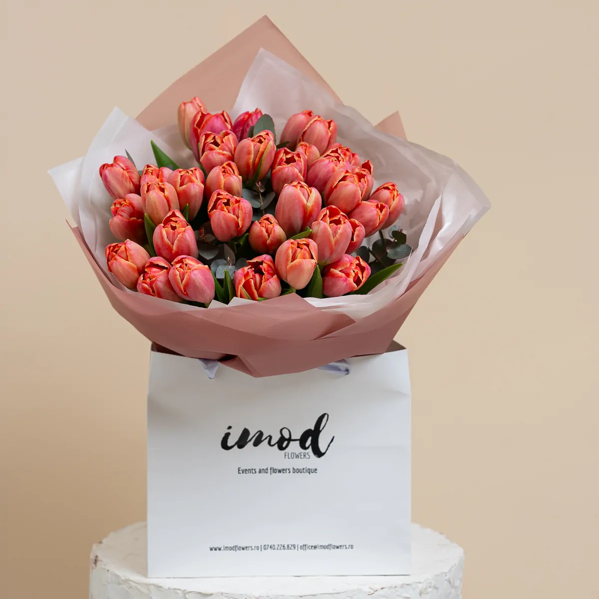 Buchet 35 lalele portocalii