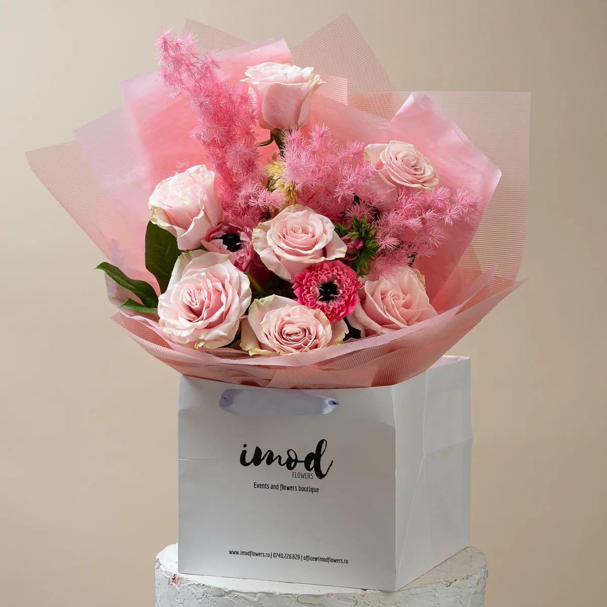 Buchet de trandafiri roz
