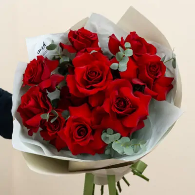 Buchetul din 9 trandafiri rosii premium