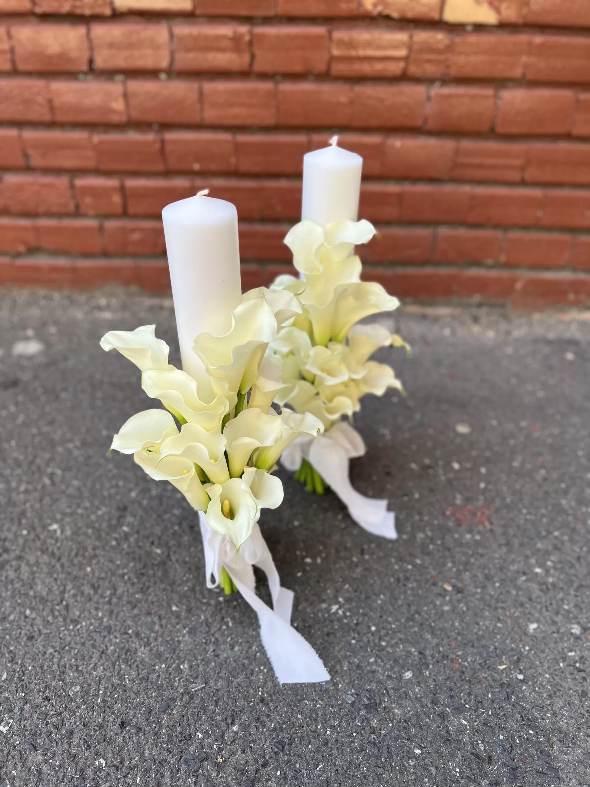 Lumanari Nunta cu Cale Albe