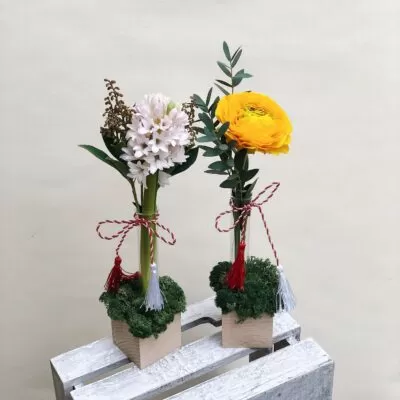 aranjament floral cu licheni