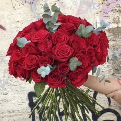 buchet de 35 trandafiri rosii