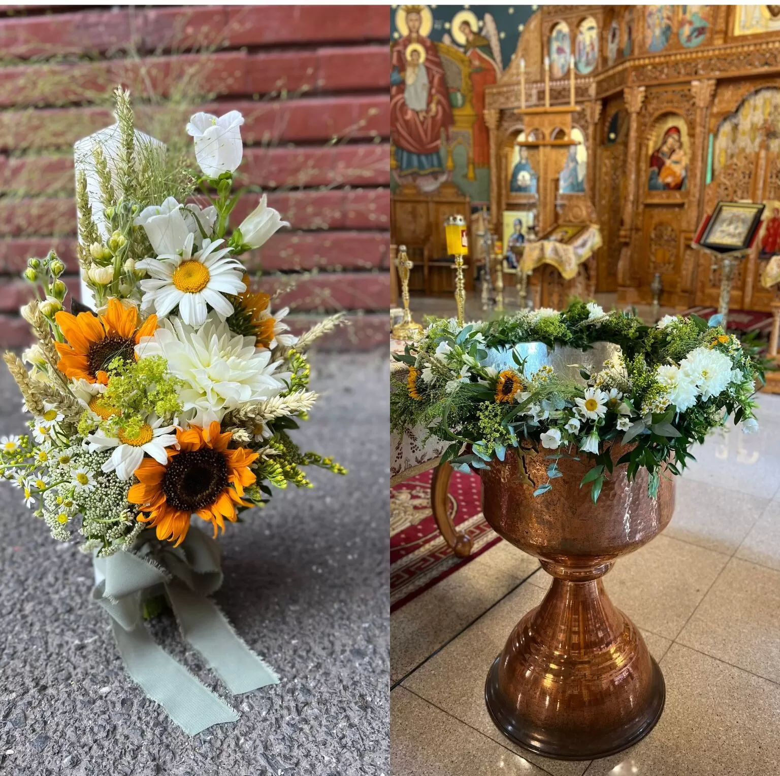 Pachet decor botez cu flori de camp